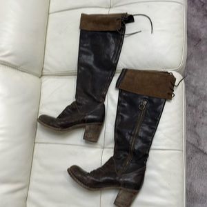Fiorintini + Baker brown Italian leather over the knee or folded down boots